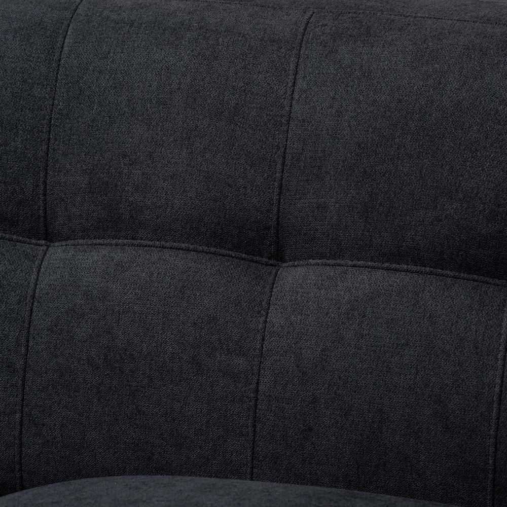 Allister Mid-Century Modern Dark Grey Fabric Upholstered Loveseat FredCo
