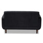 Allister Mid-Century Modern Dark Grey Fabric Upholstered Loveseat FredCo