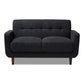 Allister Mid-Century Modern Dark Grey Fabric Upholstered Loveseat FredCo