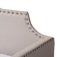 Ally Modern and Contemporary Beige Fabric Upholstered Twin Size Sofa Daybed with Roll Out Trundle Guest Bed FredCo