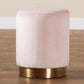 Alonza Glam Pink Velvet Fabric Upholstered Gold-Finished Ottoman FredCo