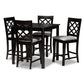 Alora Modern and Contemporary Grey Fabric Upholstered Espresso Brown Finished 5-Piece Wood Pub Set FredCo