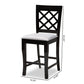 Alora Modern and Contemporary Grey Fabric Upholstered Espresso Brown Finished Wood Counter Stool (Set of 2) FredCo