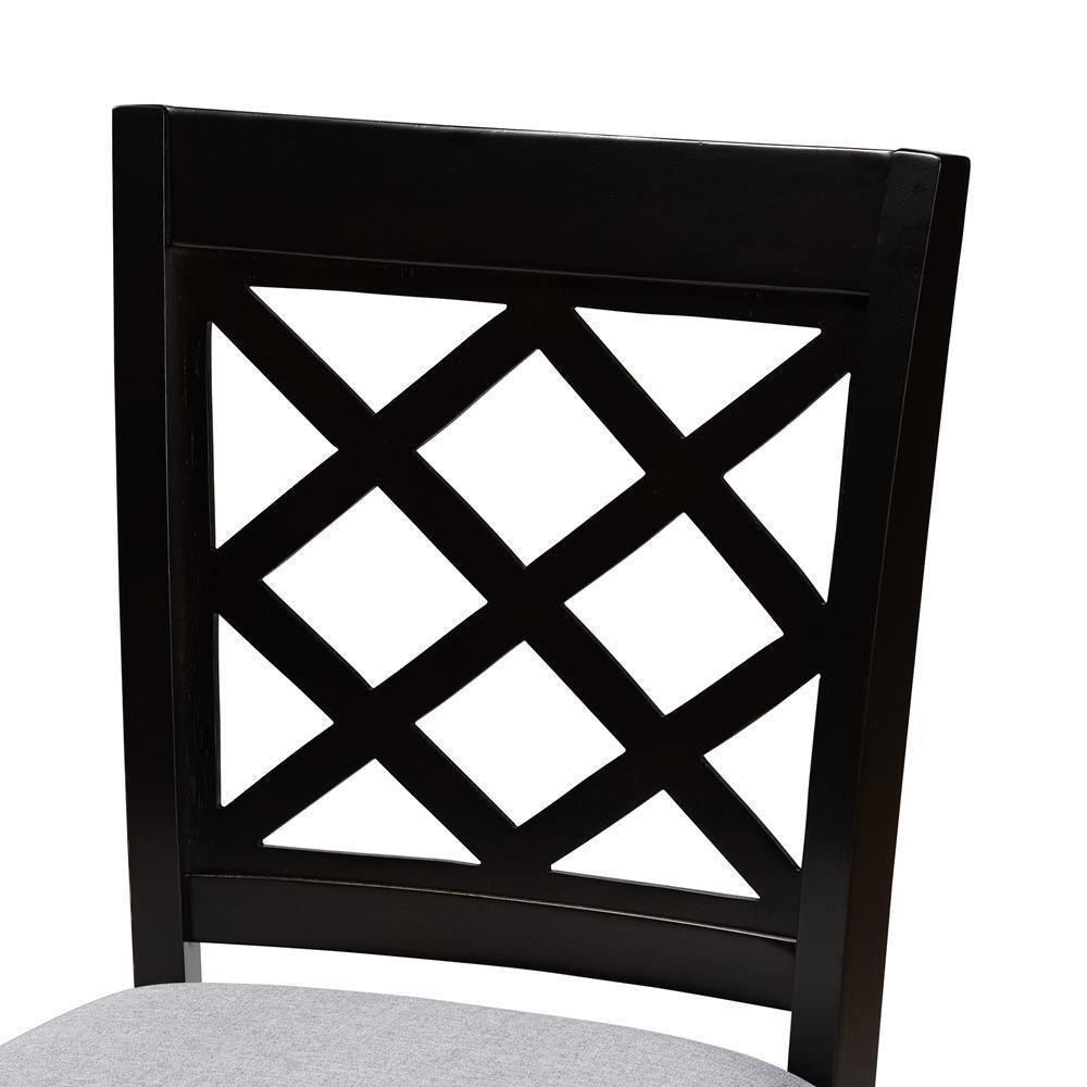 Alora Modern and Contemporary Grey Fabric Upholstered Espresso Brown Finished Wood Counter Stool (Set of 2) FredCo