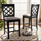 Alora Modern and Contemporary Grey Fabric Upholstered Espresso Brown Finished Wood Counter Stool (Set of 2) FredCo