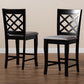 Alora Modern and Contemporary Grey Fabric Upholstered Espresso Brown Finished Wood Counter Stool (Set of 2) FredCo