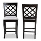 Alora Modern and Contemporary Grey Fabric Upholstered Espresso Brown Finished Wood Counter Stool (Set of 2) FredCo