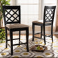 Alora Modern and Contemporary Sand Fabric Upholstered Espresso Brown Finished Wood Counter Stool (Set of 2) FredCo