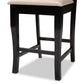 Alora Modern and Contemporary Sand Fabric Upholstered Espresso Brown Finished Wood Counter Stool (Set of 2) FredCo
