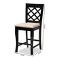 Alora Modern and Contemporary Sand Fabric Upholstered Espresso Brown Finished Wood Counter Stool (Set of 2) FredCo