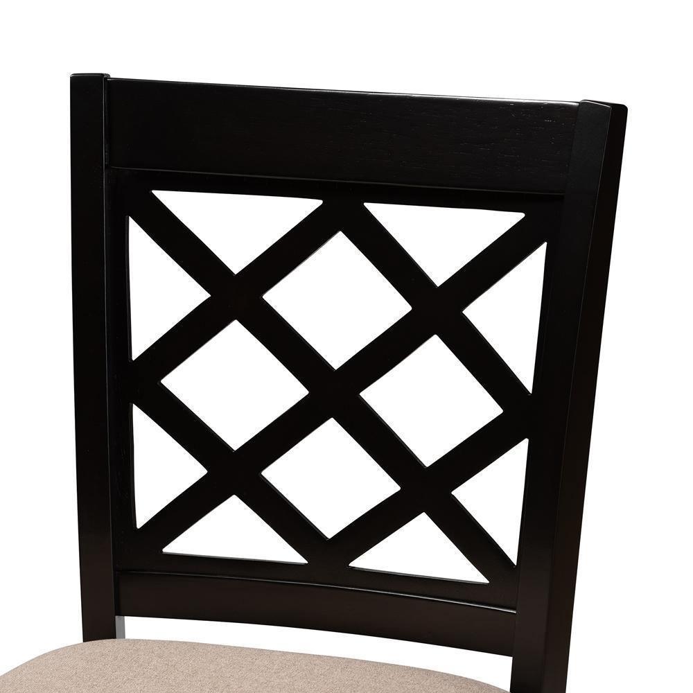 Alora Modern and Contemporary Sand Fabric Upholstered Espresso Brown Finished Wood Counter Stool (Set of 2) FredCo