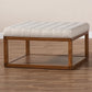 Alvere Modern and Contemporary Beige Fabric Upholstered Walnut Finished Cocktail Ottoman FredCo