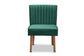 Alvis Mid-Century Modern Emerald Green Velvet Upholstered and Walnut Brown Finished Wood Dining Chair FredCo