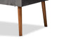 Alvis Mid-Century Modern Grey Velvet Upholstered and Walnut Brown Finished Wood 2-Piece Dining Nook Banquette Set FredCo