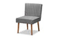 Alvis Mid-Century Modern Grey Velvet Upholstered and Walnut Brown Finished Wood 5-Piece Dining Nook Set FredCo