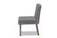 Alvis Mid-Century Modern Grey Velvet Upholstered and Walnut Brown Finished Wood Dining Chair FredCo