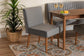 Alvis Mid-Century Modern Grey Velvet Upholstered and Walnut Brown Finished Wood Dining Chair FredCo