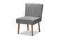 Alvis Mid-Century Modern Grey Velvet Upholstered and Walnut Brown Finished Wood Dining Chair FredCo