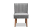 Alvis Mid-Century Modern Grey Velvet Upholstered and Walnut Brown Finished Wood Dining Chair FredCo
