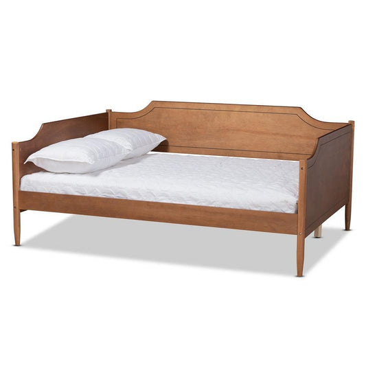 Alya Classic Traditional Farmhouse Walnut Brown Finished Wood Full Size Daybed FredCo