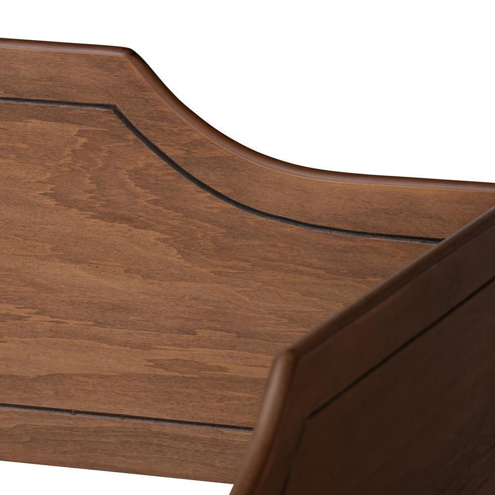 Alya Classic Traditional Farmhouse Walnut Brown Finished Wood Full Size Daybed with Roll-Out Trundle Bed FredCo
