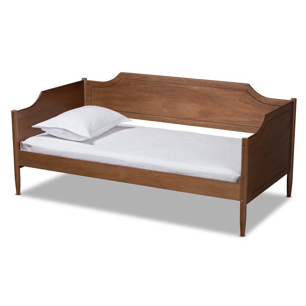 Alya Classic Traditional Farmhouse Walnut Brown Finished Wood Twin Size Daybed FredCo