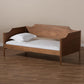 Alya Classic Traditional Farmhouse Walnut Brown Finished Wood Twin Size Daybed FredCo