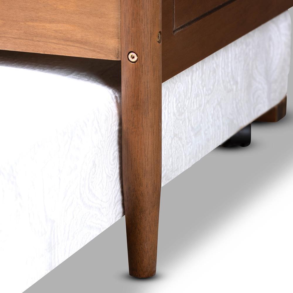 Alya Classic Traditional Farmhouse Walnut Brown Finished Wood Twin Size Daybed with Roll-Out Trundle Bed FredCo