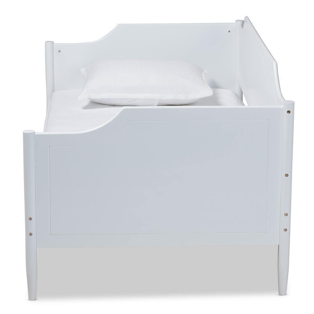 Alya Classic Traditional Farmhouse White Finished Wood Twin Size Daybed FredCo