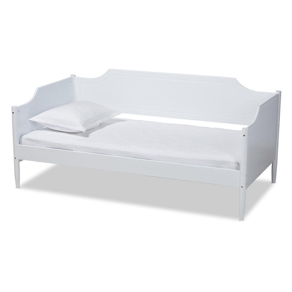 Alya Classic Traditional Farmhouse White Finished Wood Twin Size Daybed FredCo