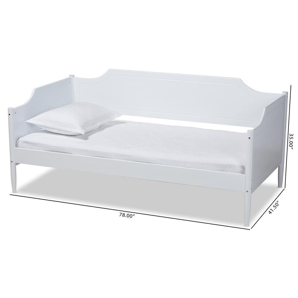 Alya Classic Traditional Farmhouse White Finished Wood Twin Size Daybed FredCo