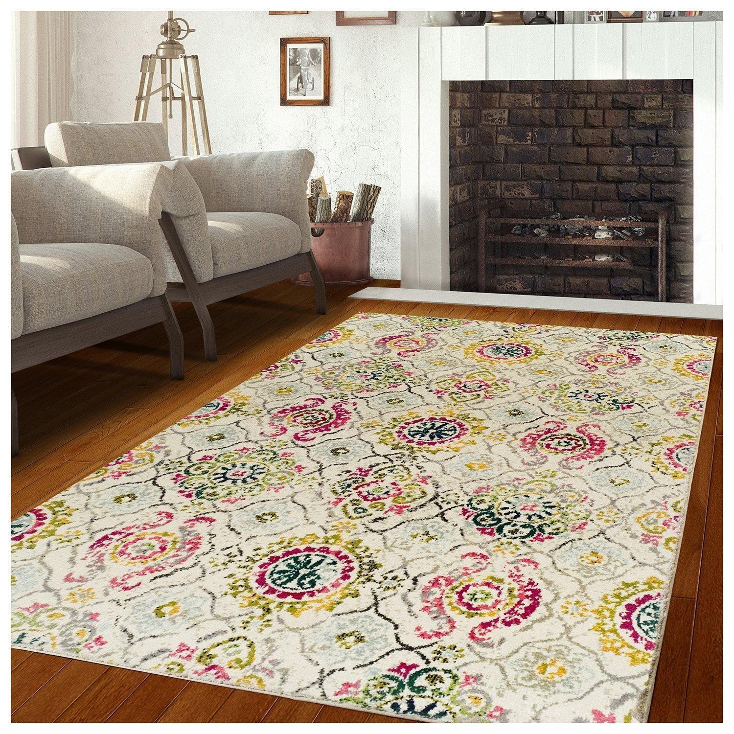 Alyzia Modern Floral Damask Rug FredCo