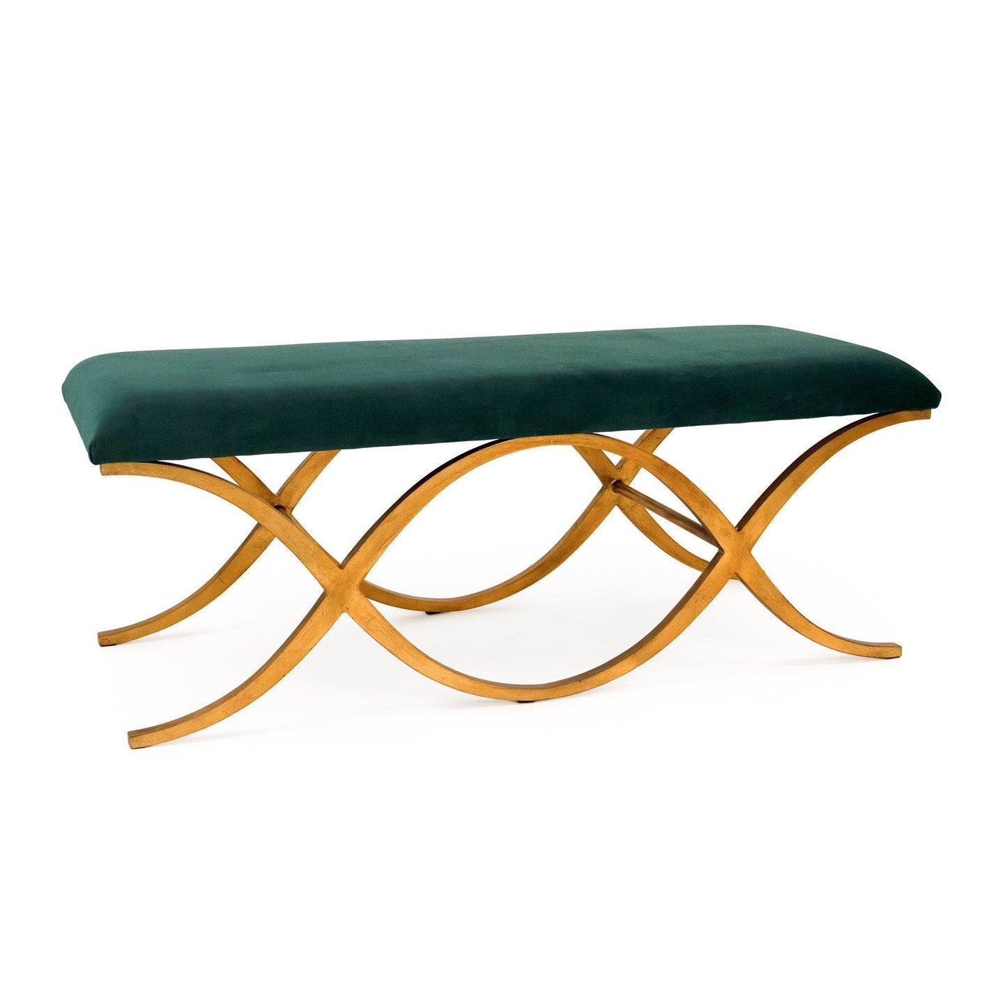 Amara Double Bench, Green Velvet FredCo