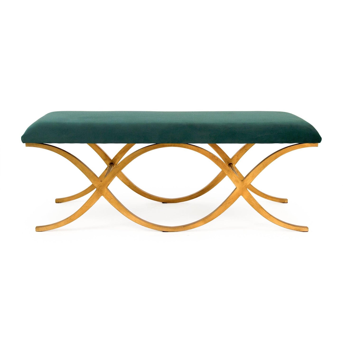 Amara Double Bench, Green Velvet FredCo