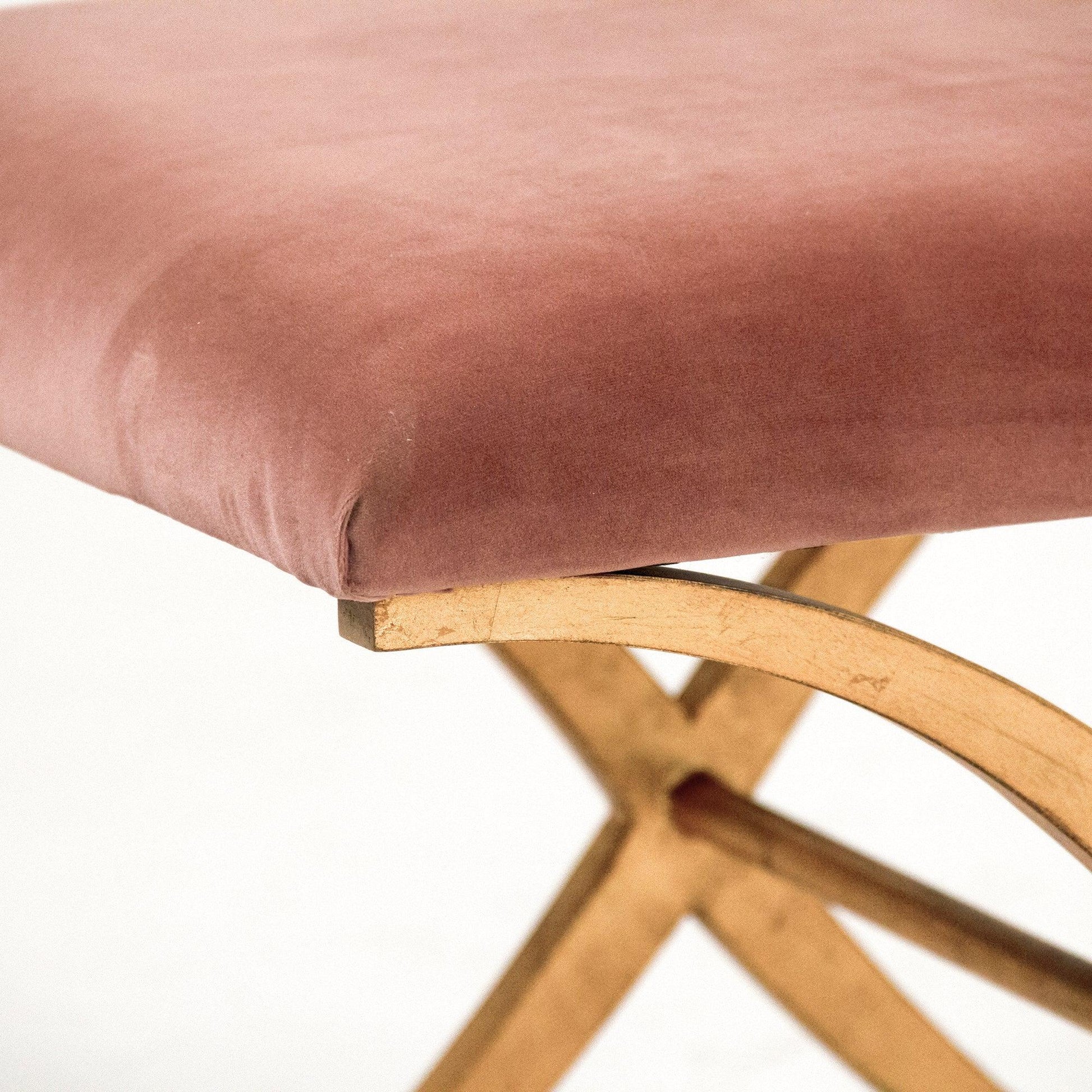 Amara Double Bench, Rose Velvet FredCo