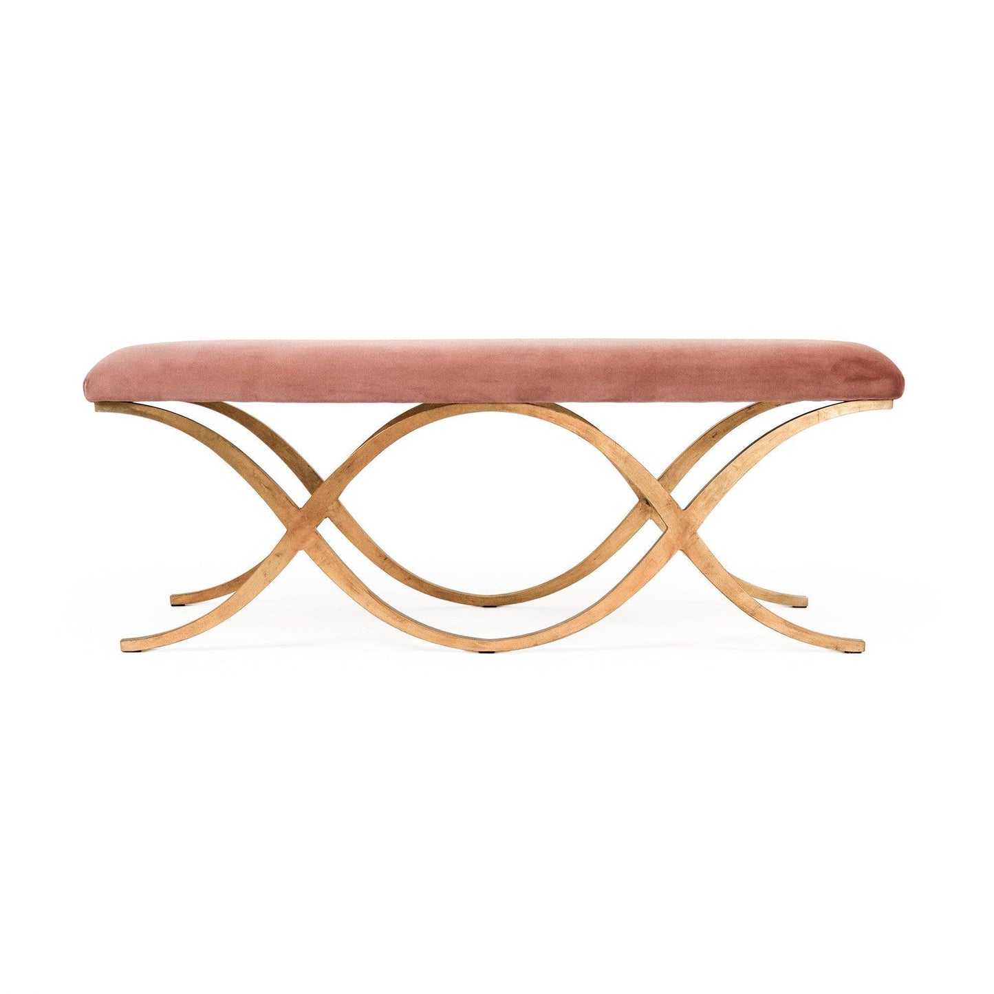 Amara Double Bench, Rose Velvet FredCo