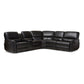 Amaris Modern and Contemporary Black Bonded Leather 5-Piece Power Reclining Sectional Sofa with USB Ports FredCo