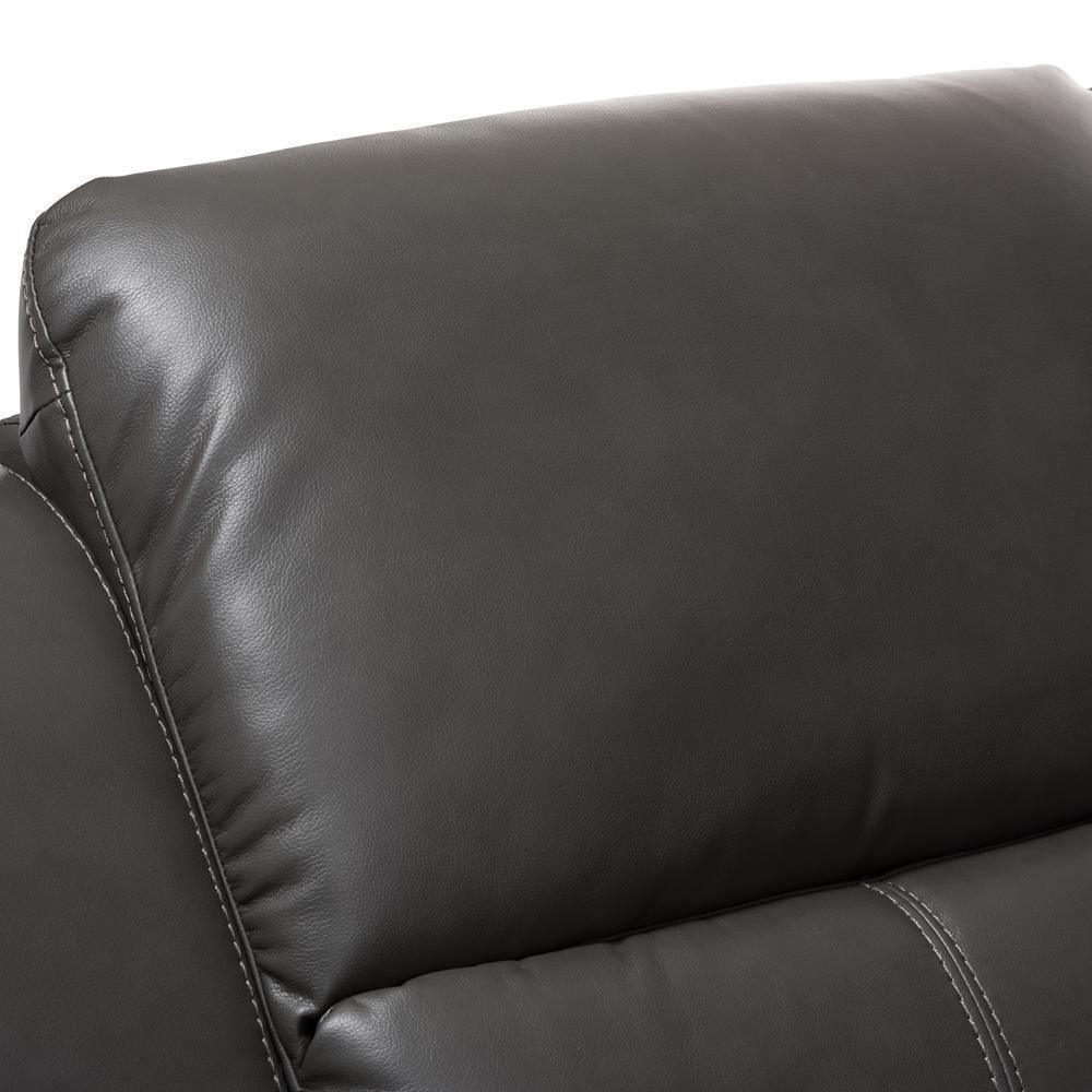 Amaris Modern and Contemporary Grey Bonded Leather 5-Piece Power Reclining Sectional Sofa with USB Ports FredCo