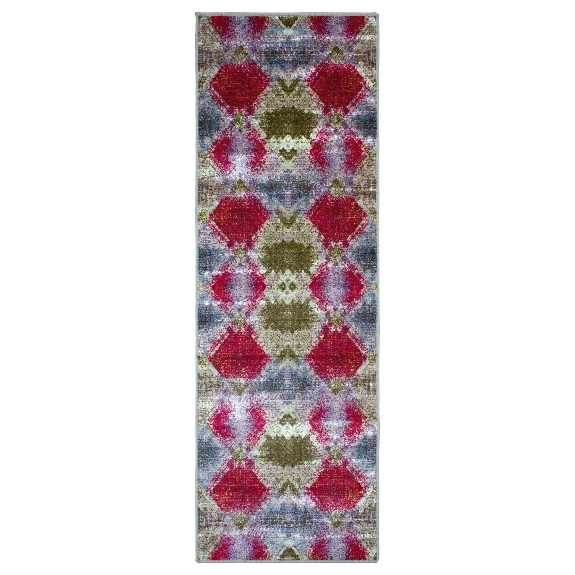 Amarsi Non-Slip Foldable Modern Abstract Trellis Rug FredCo