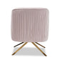 Amaya Luxe and Glamour Light Pink Velvet Fabric Upholstered Gold Finished Base Lounge Chair FredCo