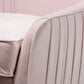 Amaya Luxe and Glamour Light Pink Velvet Fabric Upholstered Gold Finished Base Lounge Chair FredCo