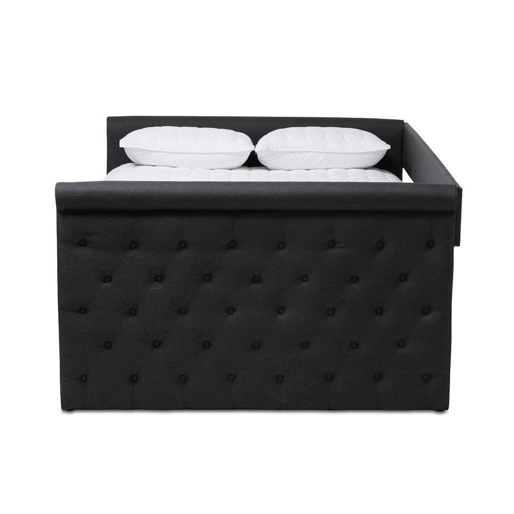 Amaya Modern and Contemporary Dark Grey Fabric Upholstered Full Size Daybed FredCo