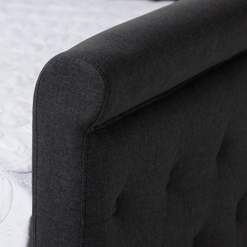 Amaya Modern and Contemporary Dark Grey Fabric Upholstered Full Size Daybed FredCo