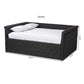 Amaya Modern and Contemporary Dark Grey Fabric Upholstered Full Size Daybed FredCo