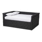 Amaya Modern and Contemporary Dark Grey Fabric Upholstered Queen Size Daybed FredCo