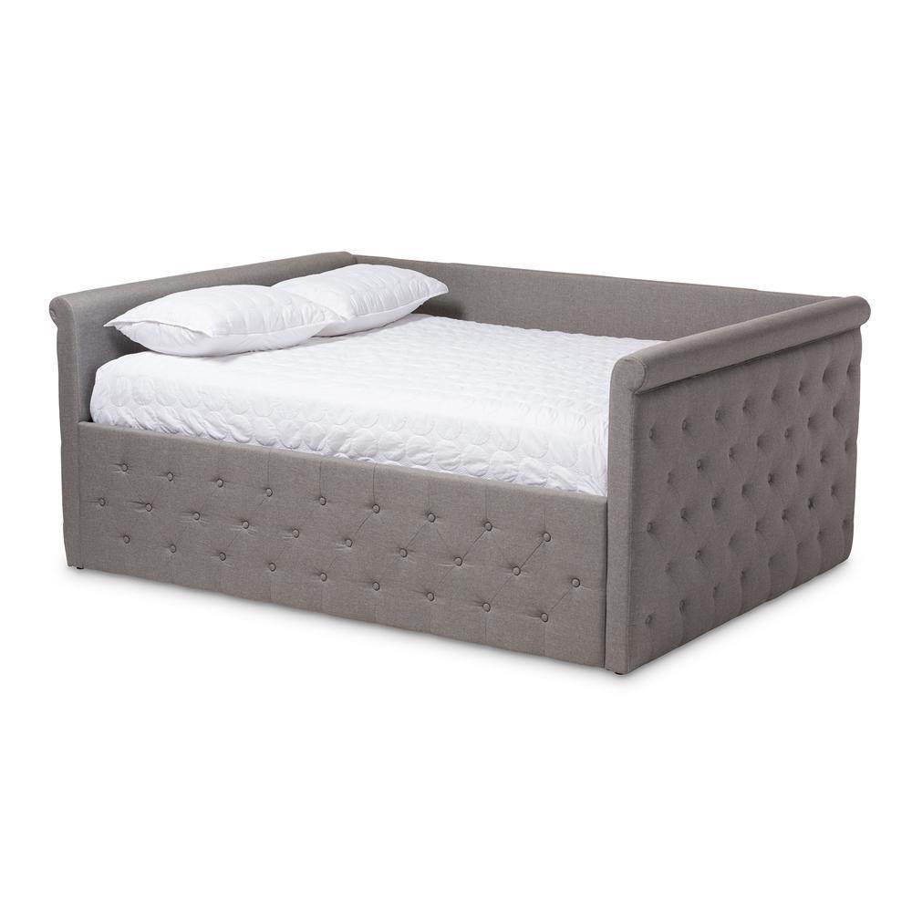Amaya Modern and Contemporary Grey Fabric Upholstered Full Size Daybed FredCo