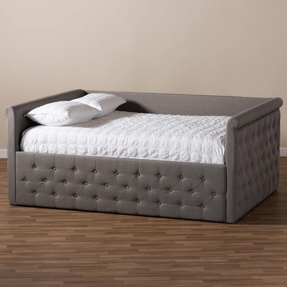 Amaya Modern and Contemporary Grey Fabric Upholstered Full Size Daybed FredCo