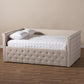 Amaya Modern and Contemporary Light Beige Fabric Upholstered Full Size Daybed FredCo