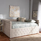 Amaya Modern and Contemporary Light Beige Fabric Upholstered Full Size Daybed FredCo