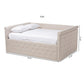 Amaya Modern and Contemporary Light Beige Fabric Upholstered Full Size Daybed FredCo